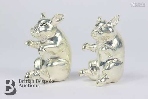 Silver Plated Pig Condiments