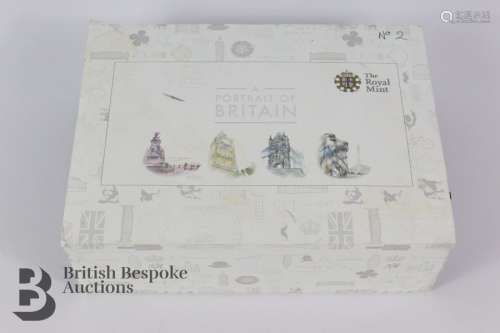 The Royal Mint Portrait of Britain £5 Silver Coin Set