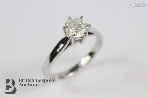 An 18ct White Gold Single Stone Diamond Ring