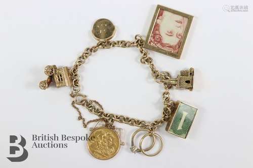 Vintage 9ct Gold Charm Bracelet