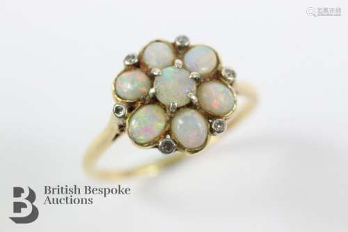 18ct Opal and Diamond Ring