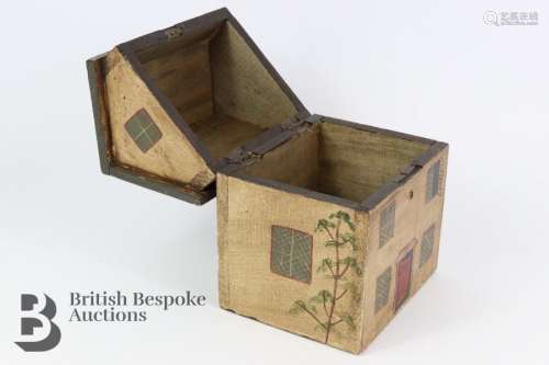 Folk Art Wooden Tea Caddy