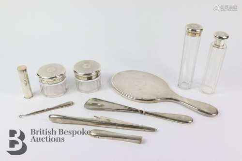 Silver and Cut Glass Vanity Set