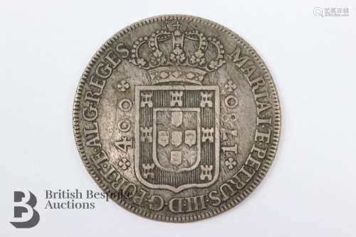 Silver Portuguese Marie I and Pedros III 400 Reis