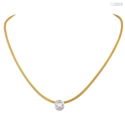 Collier mit Brillant ca. 1,6 ct,