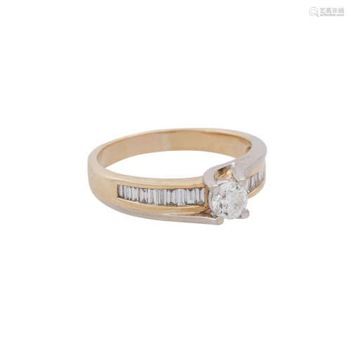 Ring mit Brillant von ca. 0,42 ct (graviert)