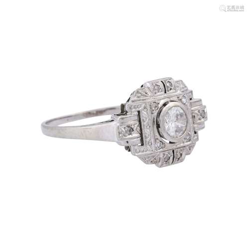 Art Déco Ring mit Altschliffdiamant von 0,35 ct,