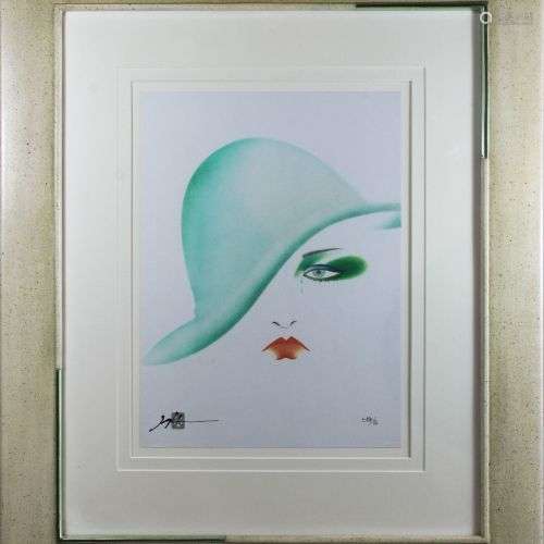 Hisashi Otsuka (geb. 1947), Eye- Green Hat, Kunstdruck