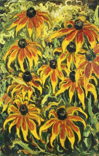 Harald Illies (deutsch, 1911 - 1985), Sonnenblumen, Öl a. Ha...