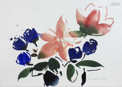 Regina Decker-Kern (deutsch, 1957), Blumen, Aquarell