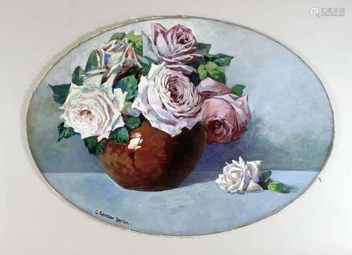 Carl Kenzler (deutsch, 1872 - 1947), Blumen, Öl a. Pappe