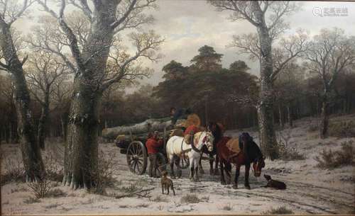 Caesar Bimmermann (deutsch, 1821 - 1890), Winterliche Waldla...