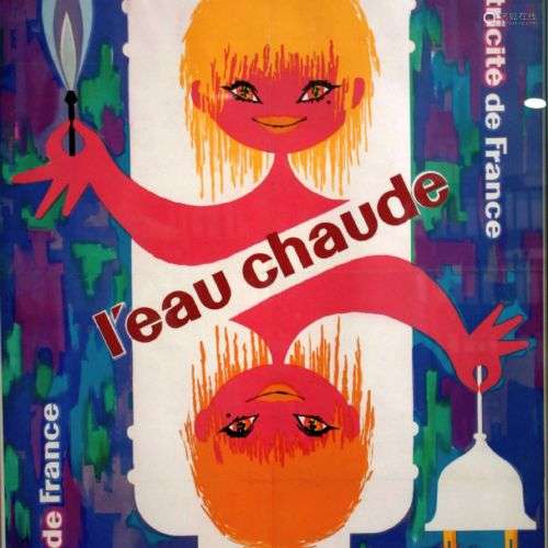 Plakat, Eau Chaude / Electricite France, 50er Jahre