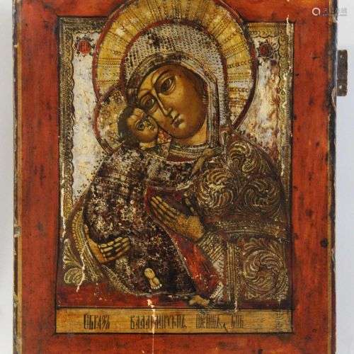 Muttergottes von Vladimir, Ikone, Russland 18. Jh.