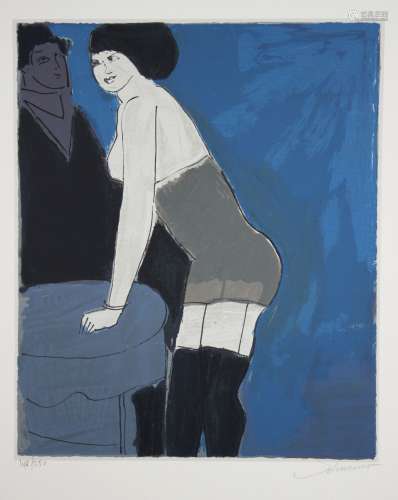 David Schneuer (israelisch, 1905 - 1988), Blue Moon, Lithogr...