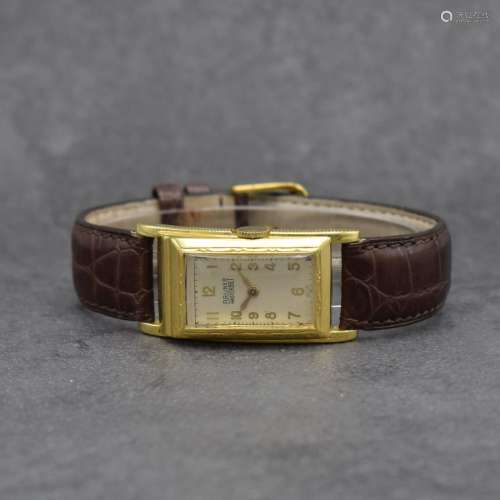 BRUNER Masterbilt gilt desk-shaped wristwatch
