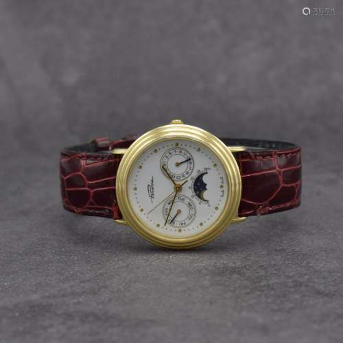 PRIOSA 14k yellow gold wristwatch with moon phase