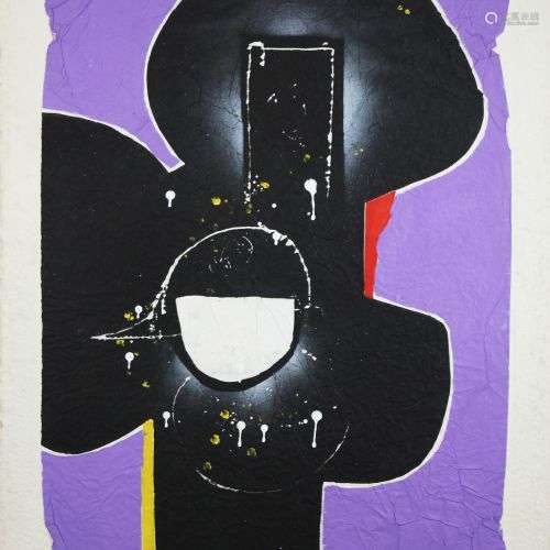 Unbekannter Künstler (Kijono ?), Violett 8, Collage