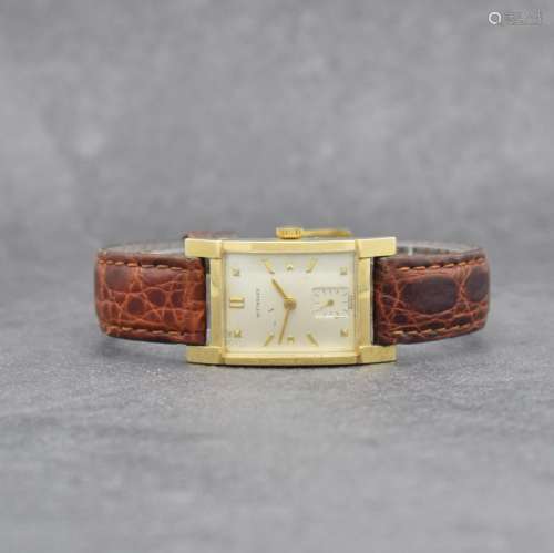 WITTNAUER 14k yellow gold rectangular gents wristwatch