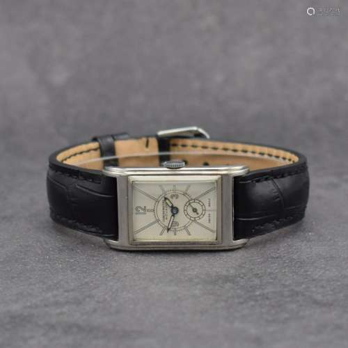 MOVADO Chronometre rectangular wristwatch in steel