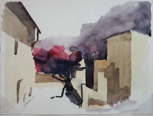 Sabine Gellenbeck, zwei Aquarelle, 1989/1990