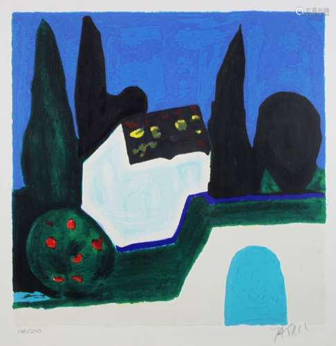 Amos Yaskil (israelisch, 1935), Garten Gethsemane, Lithograf...