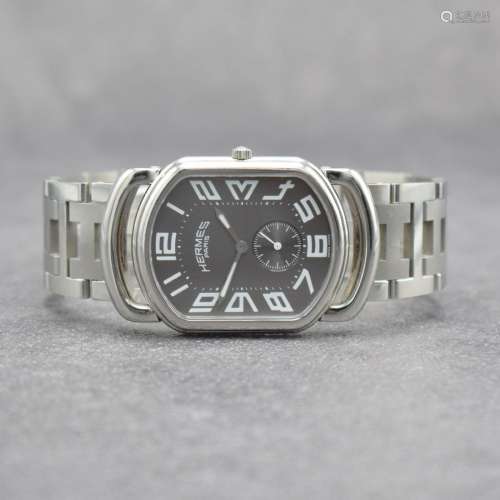 HERMES gents wristwatch in stainless steel