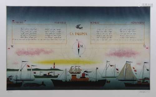 Alois Janak (deutsch, geb. 1924), La Paloma, 1995, Farbradie...