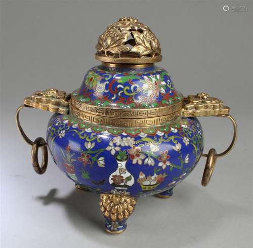 A Cloisonne Tripod Censer