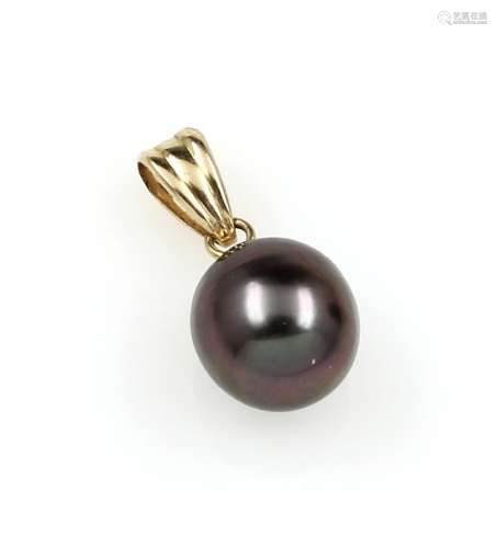 Pendant with cultured tahitian pearl