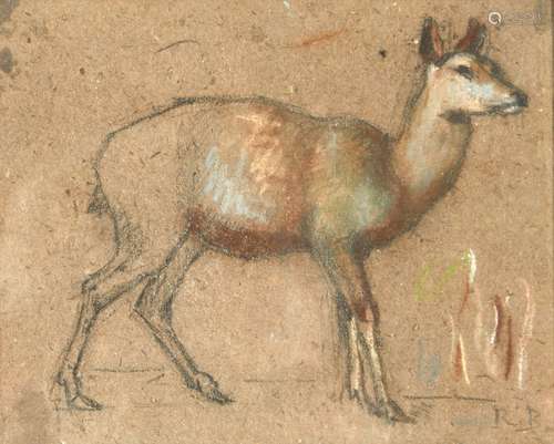 473-Rosa BONHEUR (1822-1899) Etude de faon Fusain et pastel ...