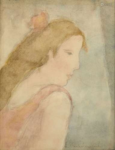 466 -Marie LAURENCIN (1883-1956) Femme à le robe de profil A...