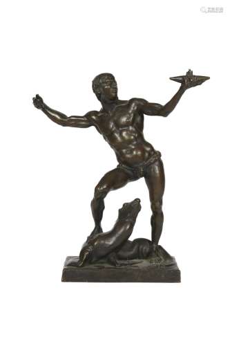 274-Ecole vers 1930 Le dresseur d'otarie Sculpture en bronze...