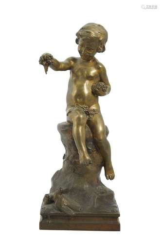 267-Maurice BOUVAL (1863-1916) Putto aux grappes de raisins ...