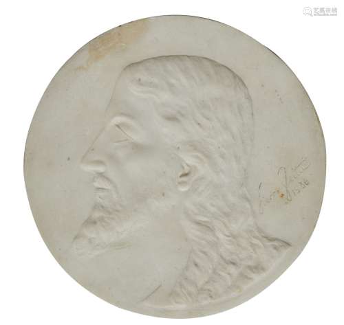 269-Pierre FEITU (1868-1936) Tondo en marbre de Carrare figu...