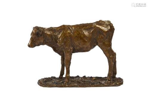 257-René PARIS (1881-1970) Le veau Sculpture en bronze patin...