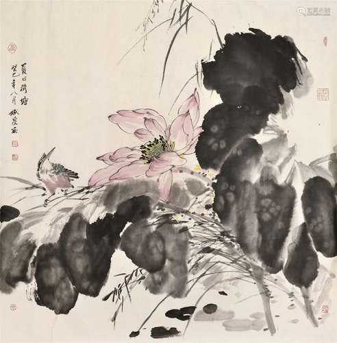 刘铁泉 花鸟 镜芯 纸本设色