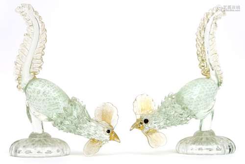 BAROVIER - MURANO ITALIA paire de sculptures en verre : 