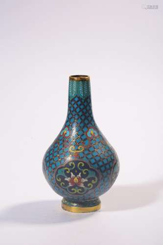 A CLOISONNE ENAMEL BRONZE VASE.MARK OF QIANLONG