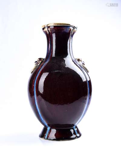 A FLAMBE-GLAZED VASE