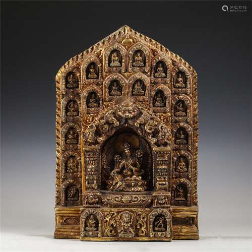 A GILT-BRONZE BUDDHIST SHRINE