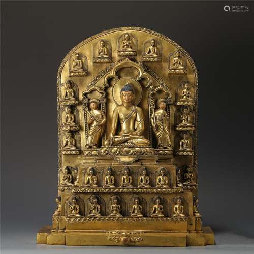 A GILT-BRONZE FIGURE OF BUDDHA