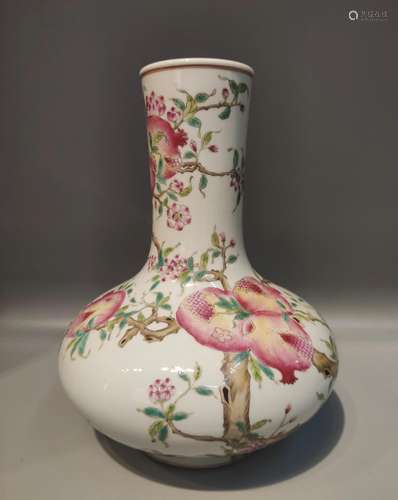 A FAMILLE-ROSE 'PEACH' VASE.MARK OF KANGXI