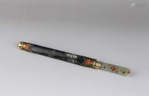 A JADE-INLAID DRAGER.QING PERIOD