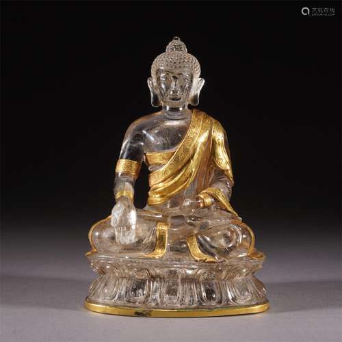 A CARVED CRYSTAL SHAKYAMUNI