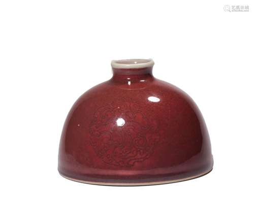 A PEACHBLOOM-GLAZED WATERPOT.MARK OF KANGXI