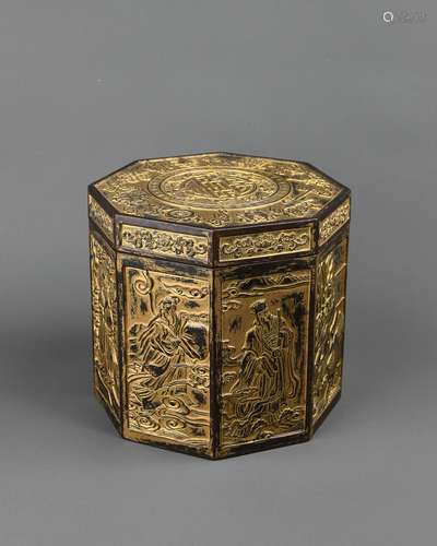 A GILT-BRONZE BOX AND OCVER