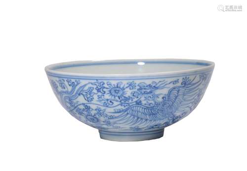 A BLUE AND WHITE BOWL.MARK OF YONGZHENG