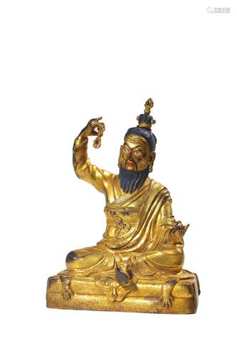 A GILT-BRONZE FIGURE OF LAOZI.QING PERIOD