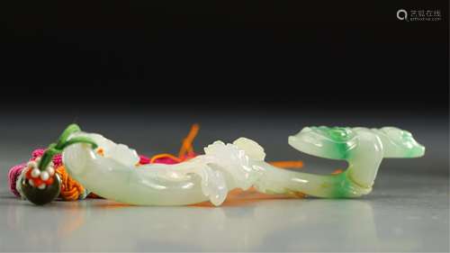 A CHINESE JADEITE RUYI ORNAMENTS